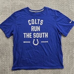 Nike Shirt Size 2XL Indianapolis Colts Run The South Division Champions Blue